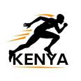 Black running athlete logo with orange motion accents